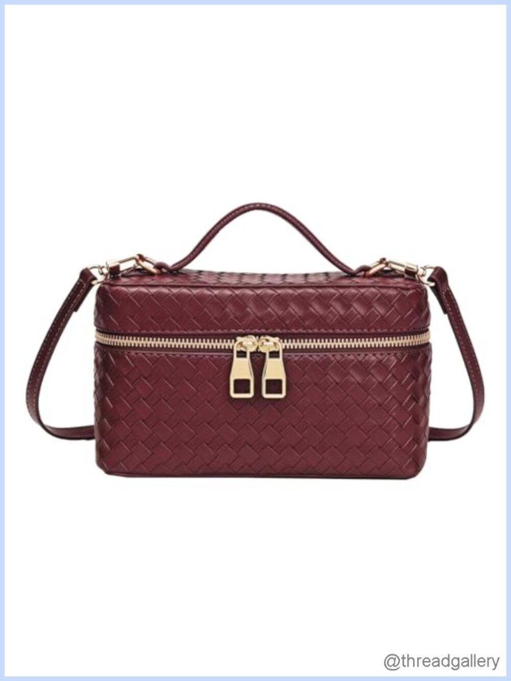Mini Square Satchel Bag PU Leather Crossbody Purse Adjustable Strap